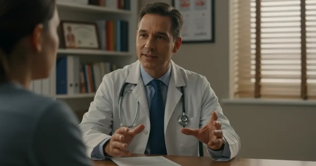 disfunção erétil precoce medico conversando com seu paciente